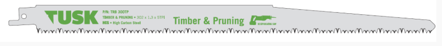 Tusk Hcs Reciprocating Saw Blades For Timber & Pruning 300 X 5Tpi 5Pc Pack