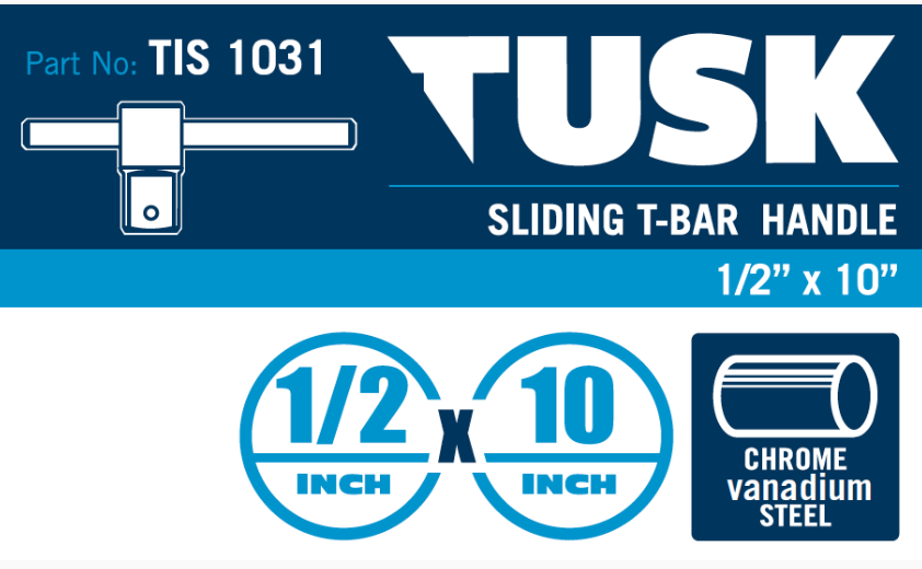 Tusk Sliding T Bar 1/2 Inch X 10 Inch