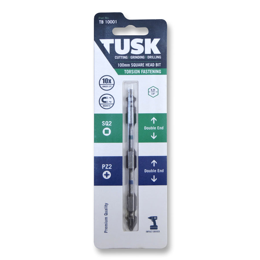 Tusk Torsion Bits 100Mm Double End Pz2+Sq2 X 1Pc