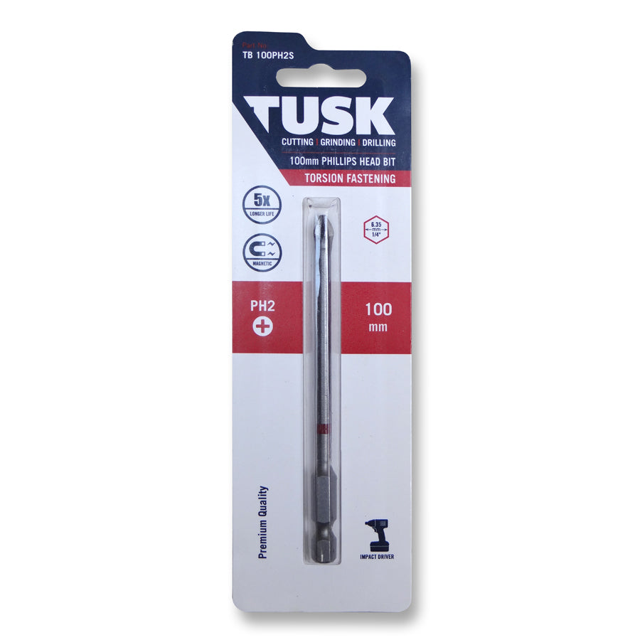 Tusk Torsion Bits 100Mm Ph2 X 1Pc