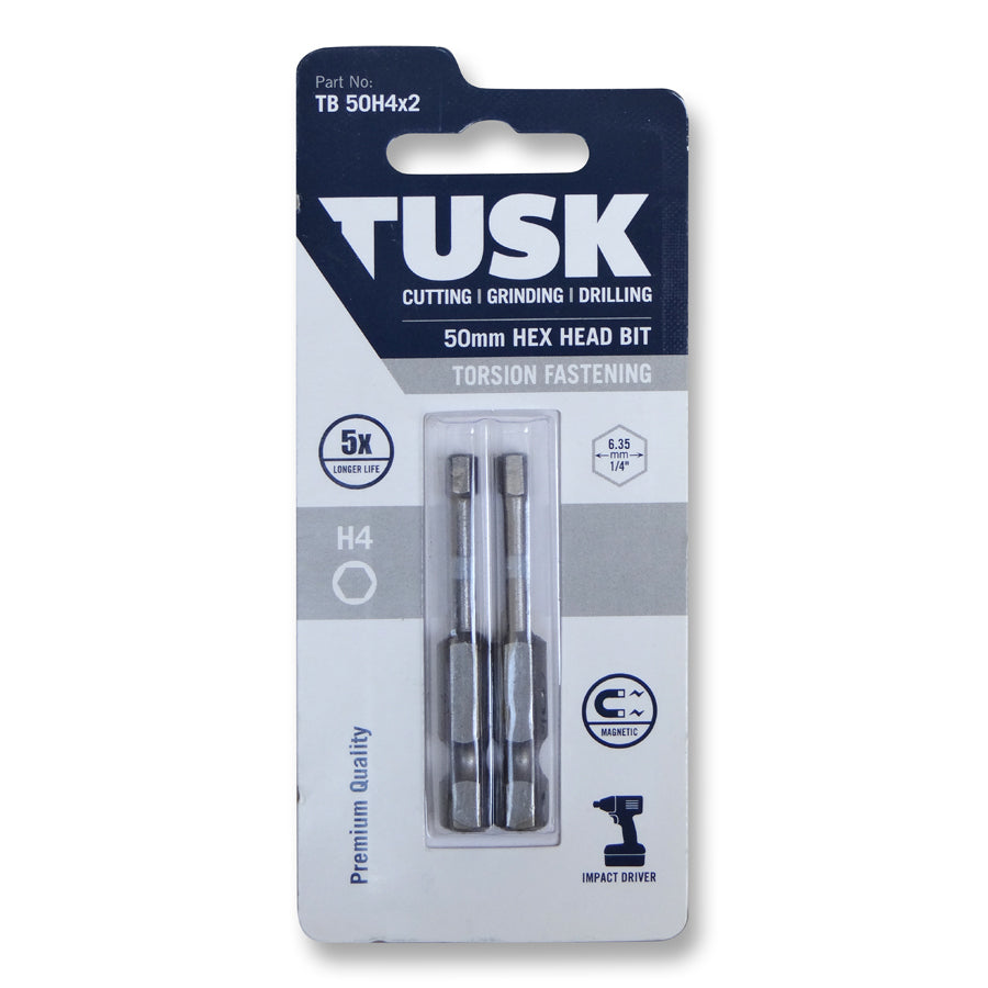 Tusk Torsion Bits 50Mm Hex 4 X 2Pc