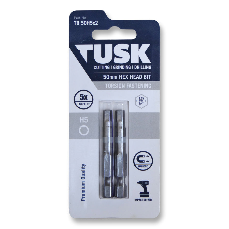 Tusk Torsion Bits 50Mm Hex 5 X 2Pc