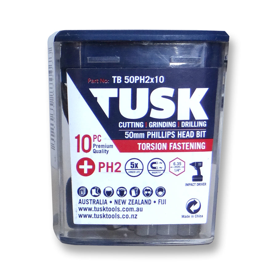 Tusk Torsion Bits 50Mm Ph2 X 10Pc
