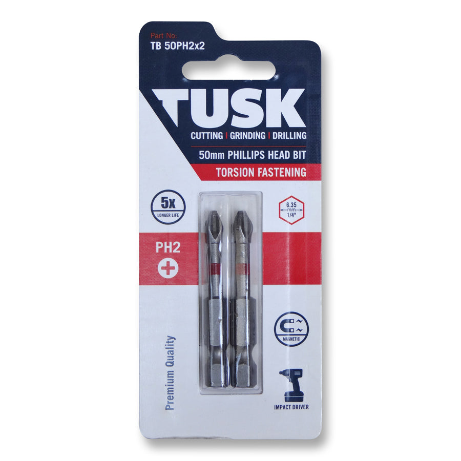 Tusk Torsion Bits - 50Mm Ph2 X 2Pc