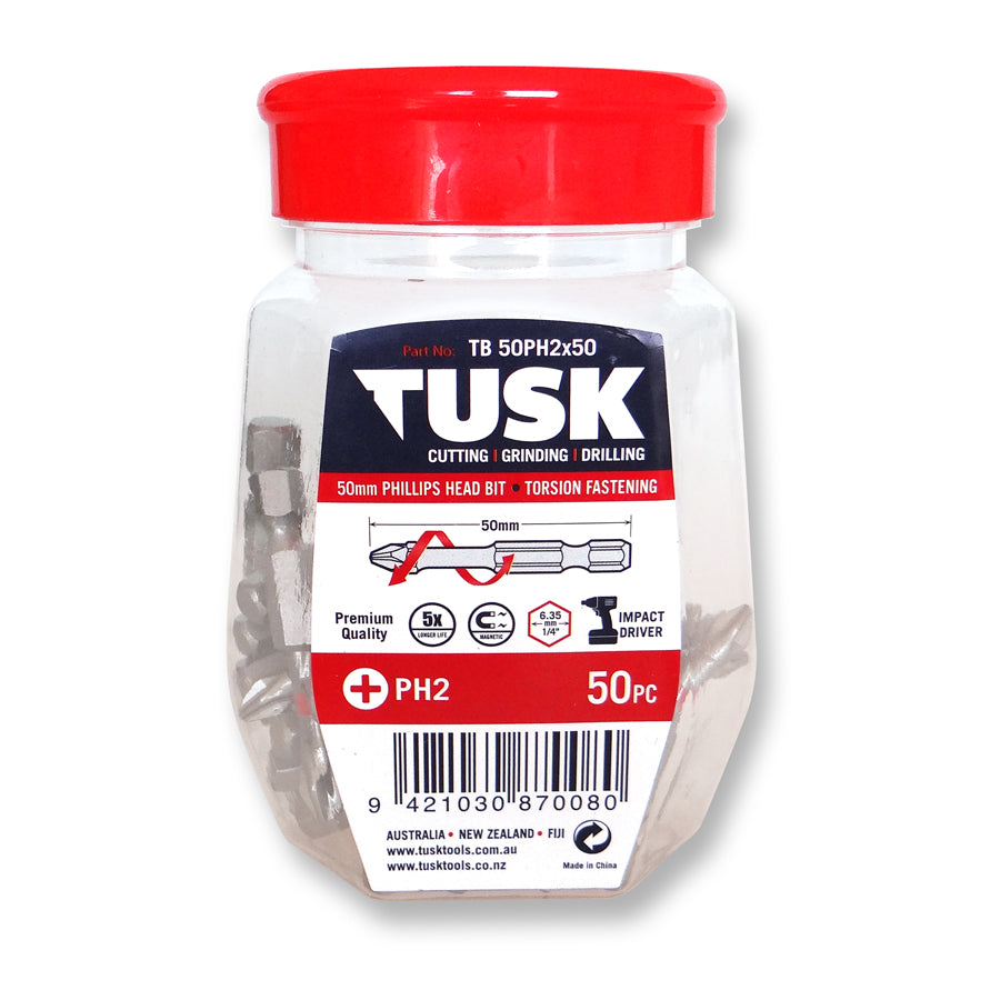 Tusk Torsion Bits 50Mm Ph2 X 50Pc