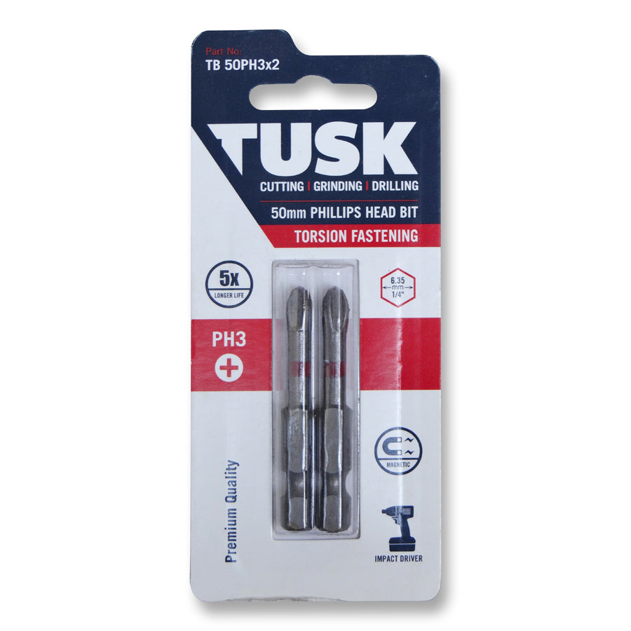 Tusk Torsion Bits - 50Mm Ph3 X 2Pc