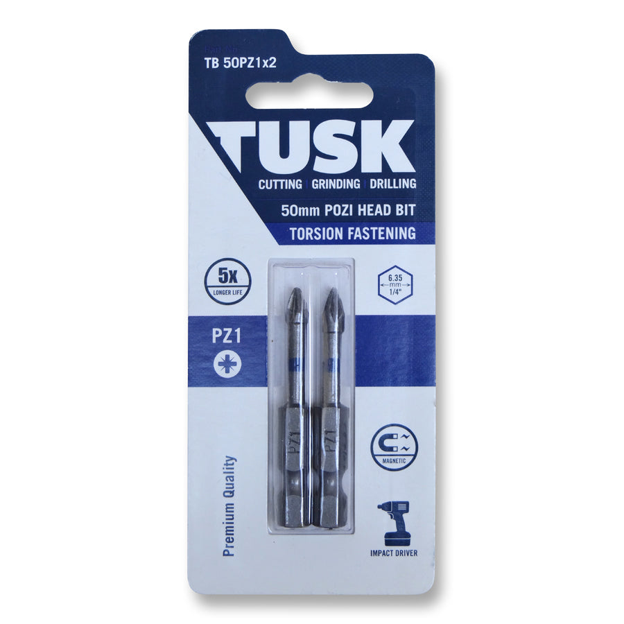 Tusk Torsion Bits - 50Mm Pz1 X 2Pc