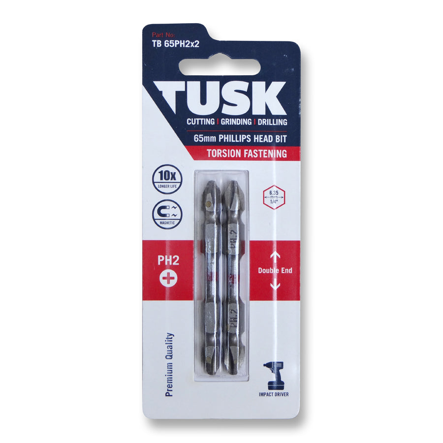 Tusk Torsion Bits - 65Mm Double End Ph2 X 2Pc