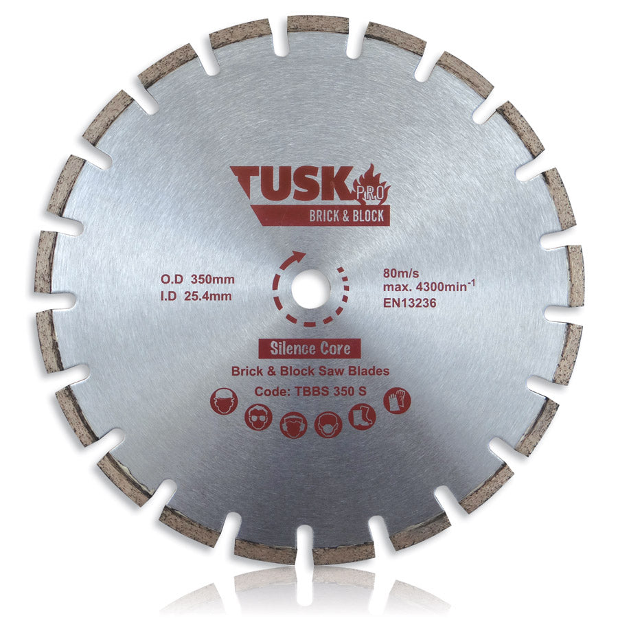 Tusk Brick & Block Saw Blades 350 X 3.2/2.2 X 10 X 25.4Ph Silence Core