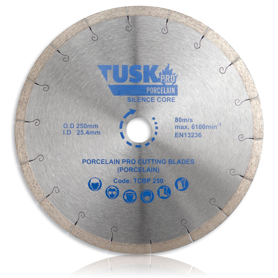 Tusk Porcelain Pro Cutting Blades - 250 X 2.2/1.8 X 10 X 25.4 Silence Core