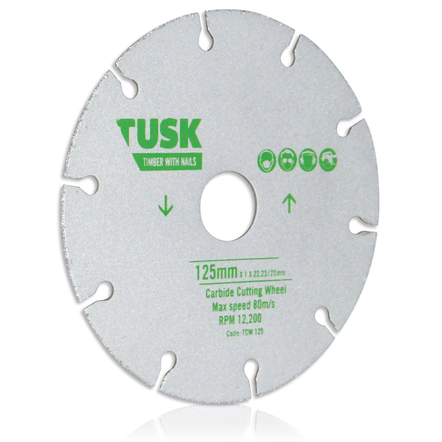 Tusk Carbide Cutting Wheel - 125 X 1 X 22.23