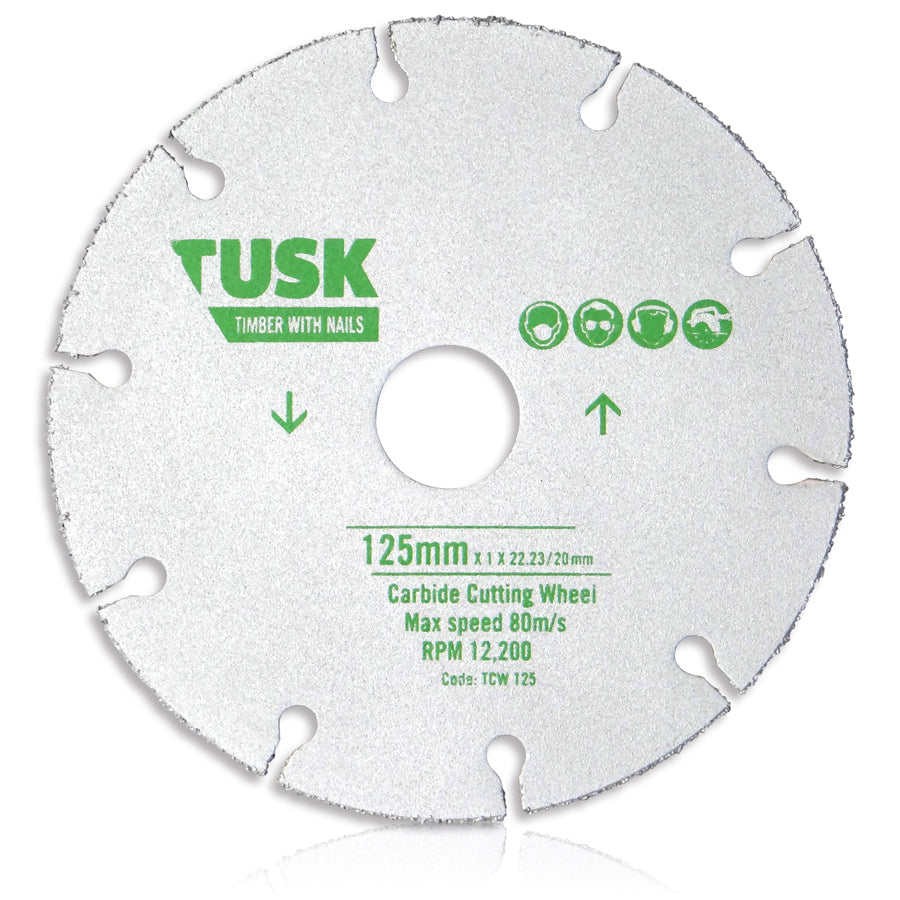 Tusk Carbide Cutting Wheel - 125 X 1 X 22.23