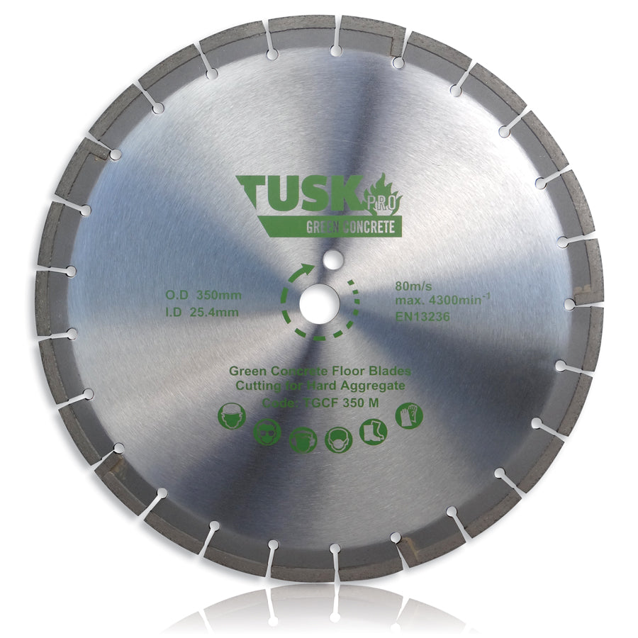 Tusk Green Concrete Floor Blades - 410 X 3.4/2.6 X 8 X 25.4Ph
