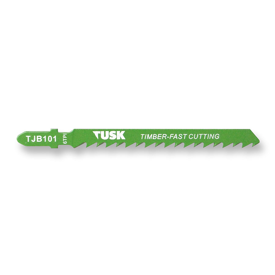 Tusk Jigsaw Blades For Timber 100 X 6Tpi Bim T-Shank 2Pc Pack