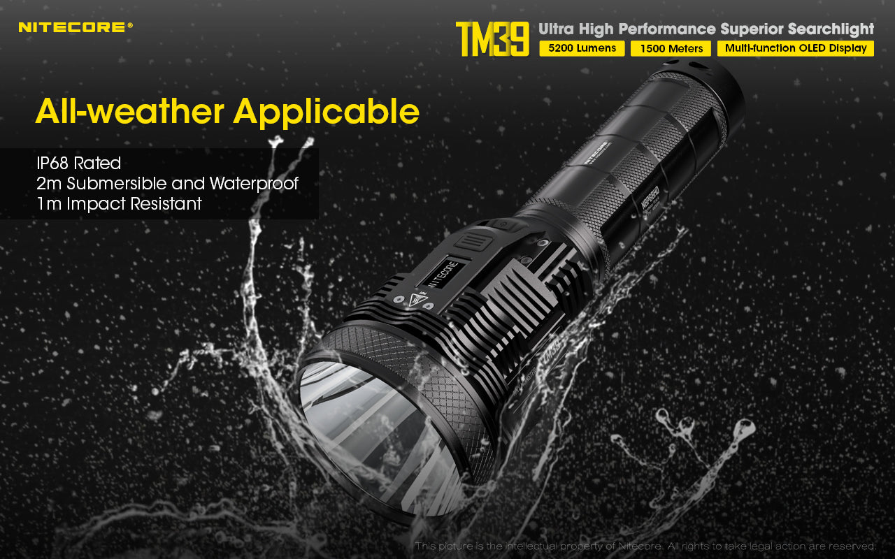 Nitecore Tm39 5200 Lumen Long Throw Rechargeable Flashlight