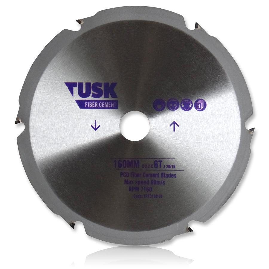 Tusk Pcd Fiber Cement Blades - 185 X 2.2/1.6 X 6T X 20 (20/16)
