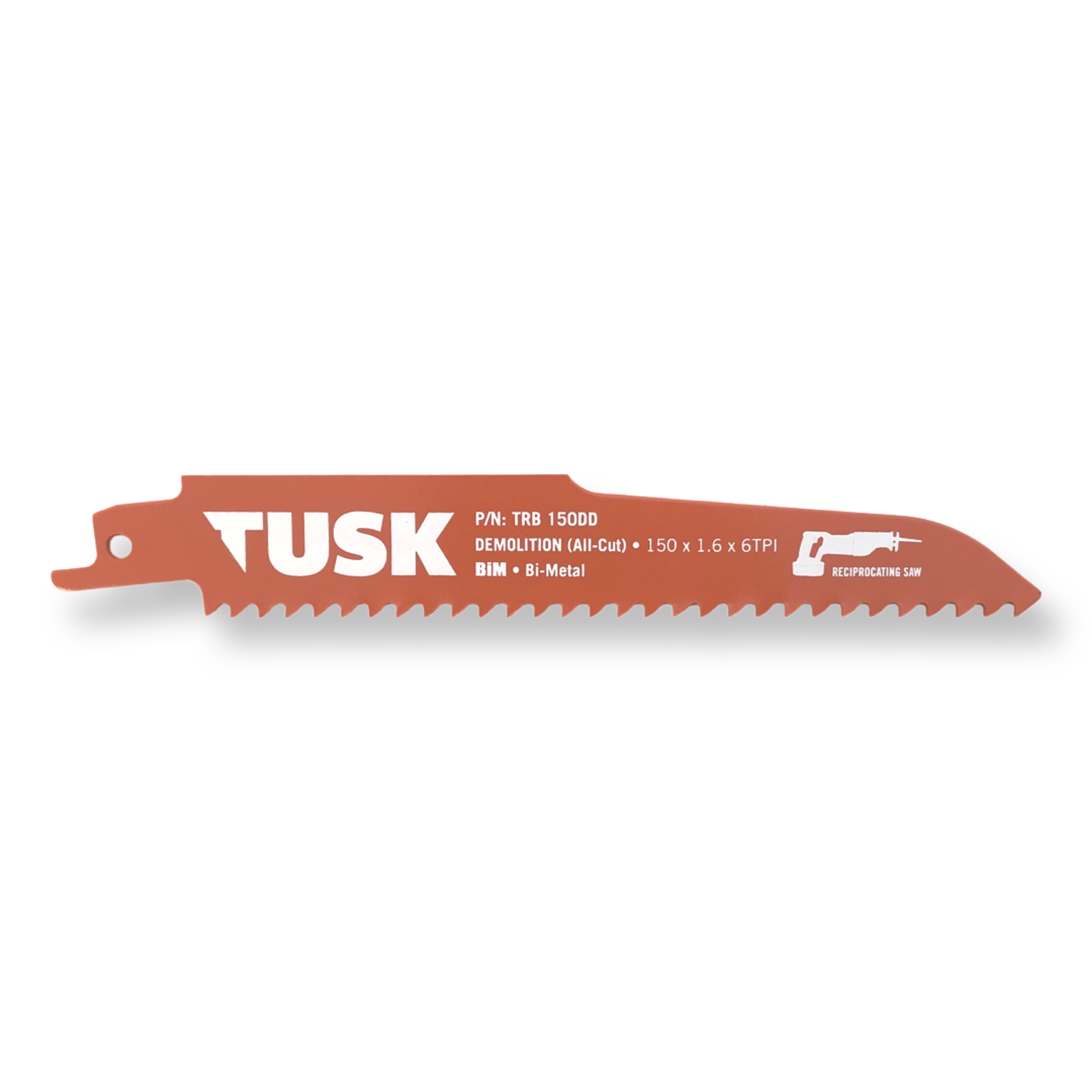 Tusk Bim Reciprocating Saw Blades For Demolition 150  X 1.6 X 6Tpi  5Pc Pack