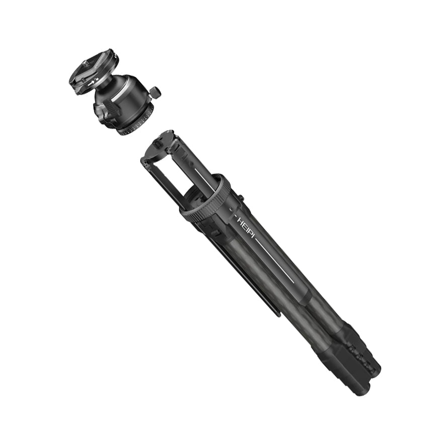 Heipi Vision 3-In-1 Carbon Fiber Travel Tripod 44.5Cm / 1.35Kg