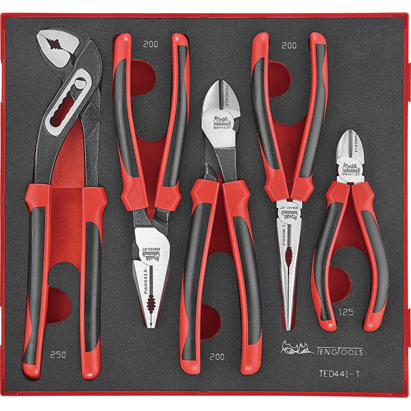 Teng 5Pc Mb Tpr Grip Plier Set - Ted-Tray