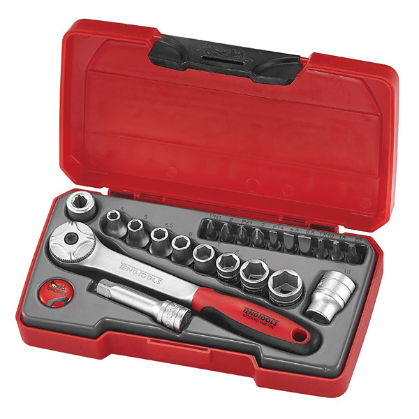 Teng 22Pc 1/4In Dr. Mini Metric Socket Set