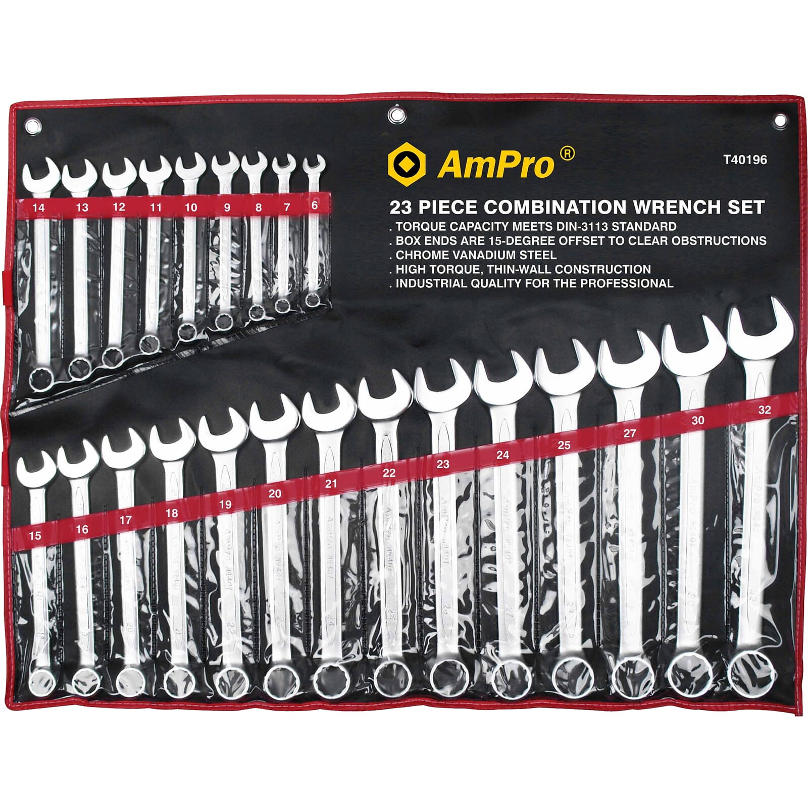 AmPro Combination Wrench Set 6-32mm 23pc