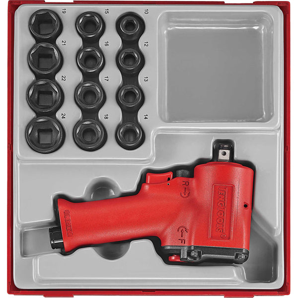Teng 13pc 1/2in Dr. Mini Air Imp.Wr. & Skt Set-TTD-Tray