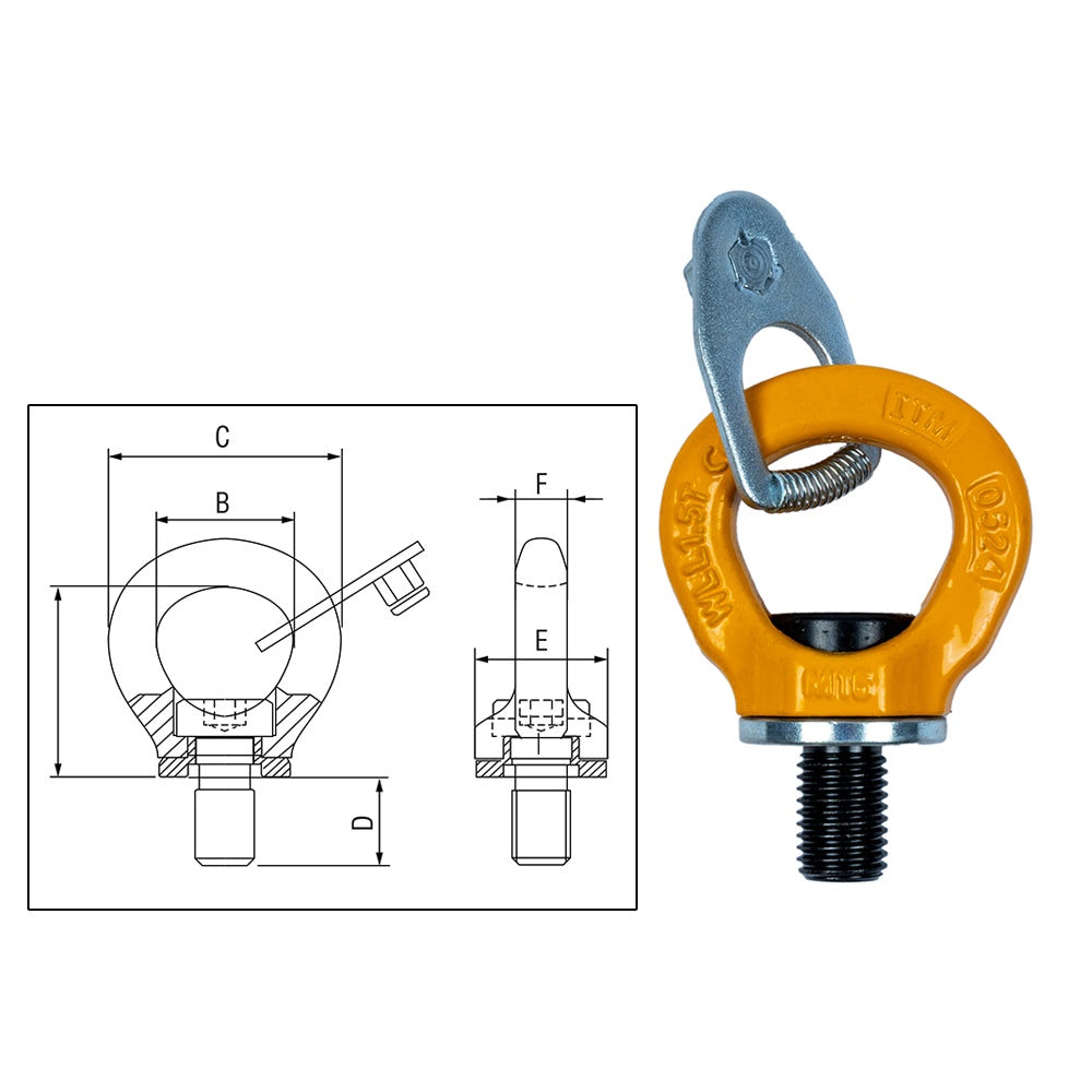 ITM G80 Lifting Point-Swivel Eye Bolt-M30-4.5T