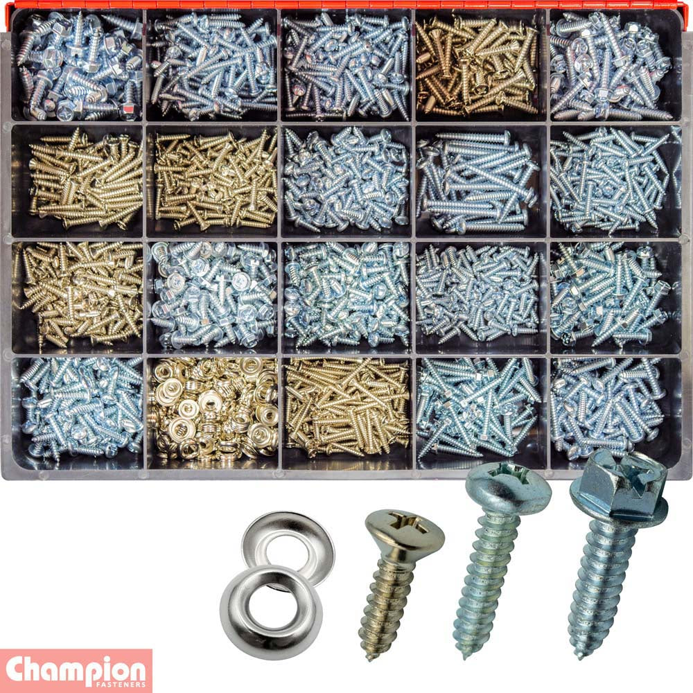 Champion Master Kit 1680pc Comb Self Tapping Screw Asst