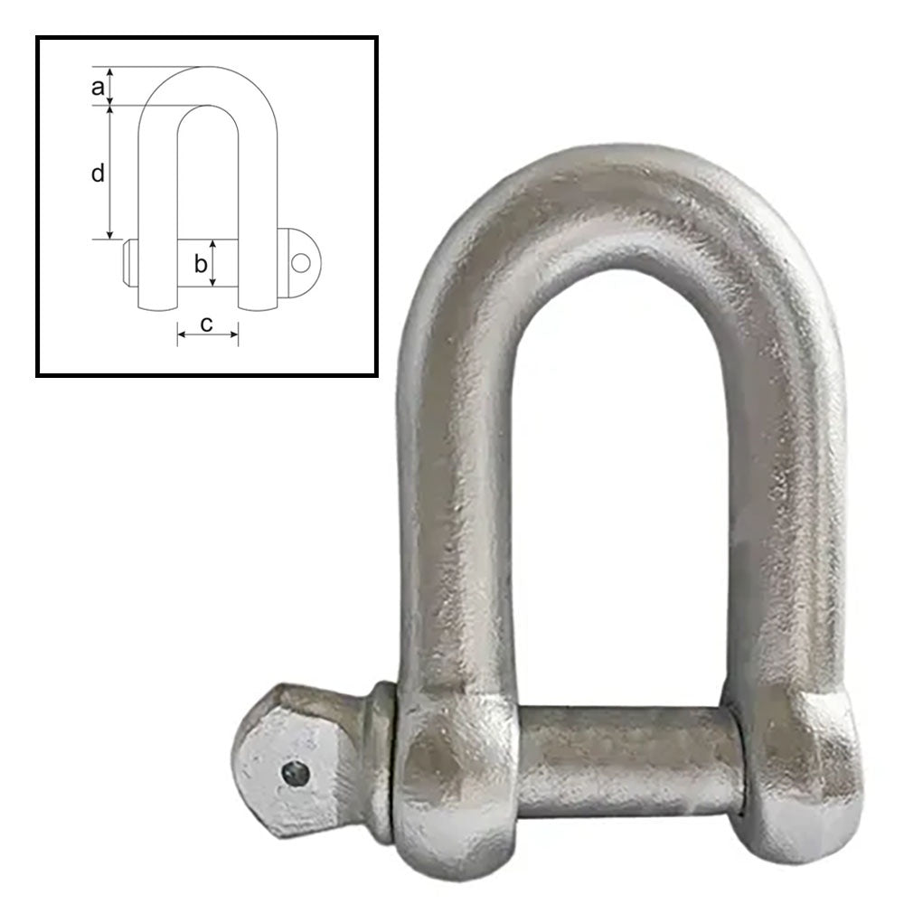 ITM Dee Shackle, Commercial Galvanised, 6mm Body