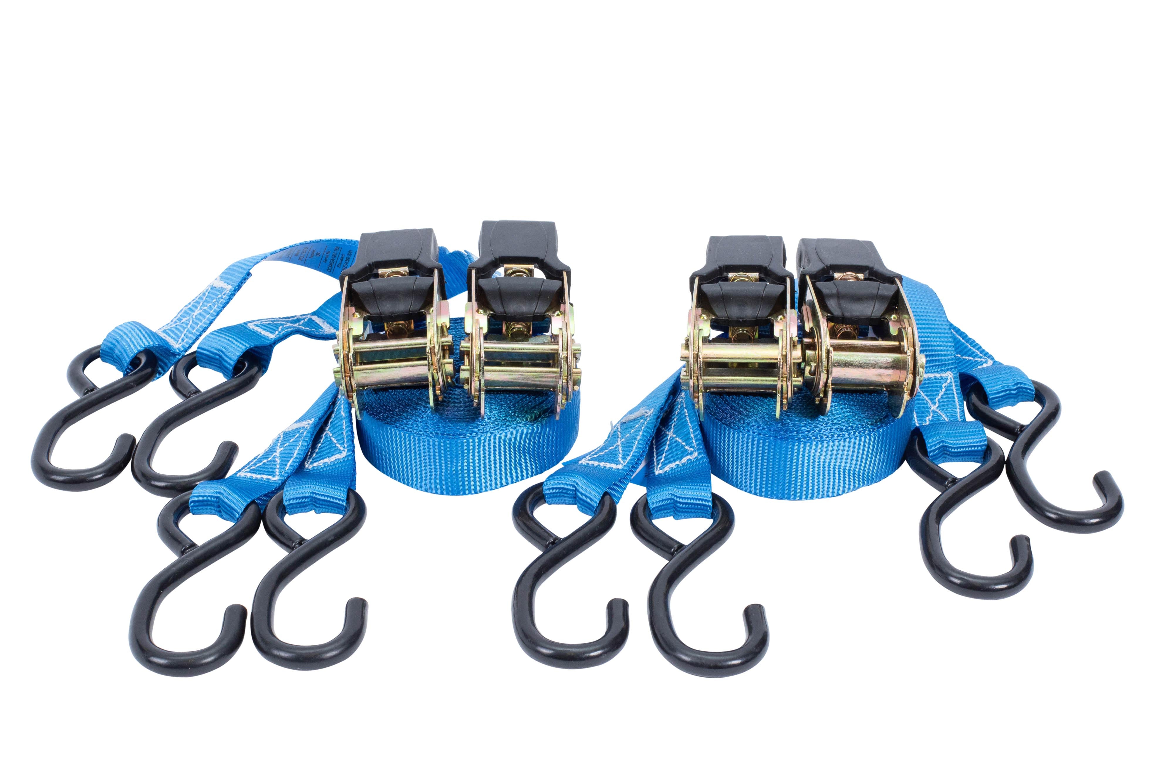 OX Pro 25mm x 4m Ratchet Tie Down Strap - 4pk