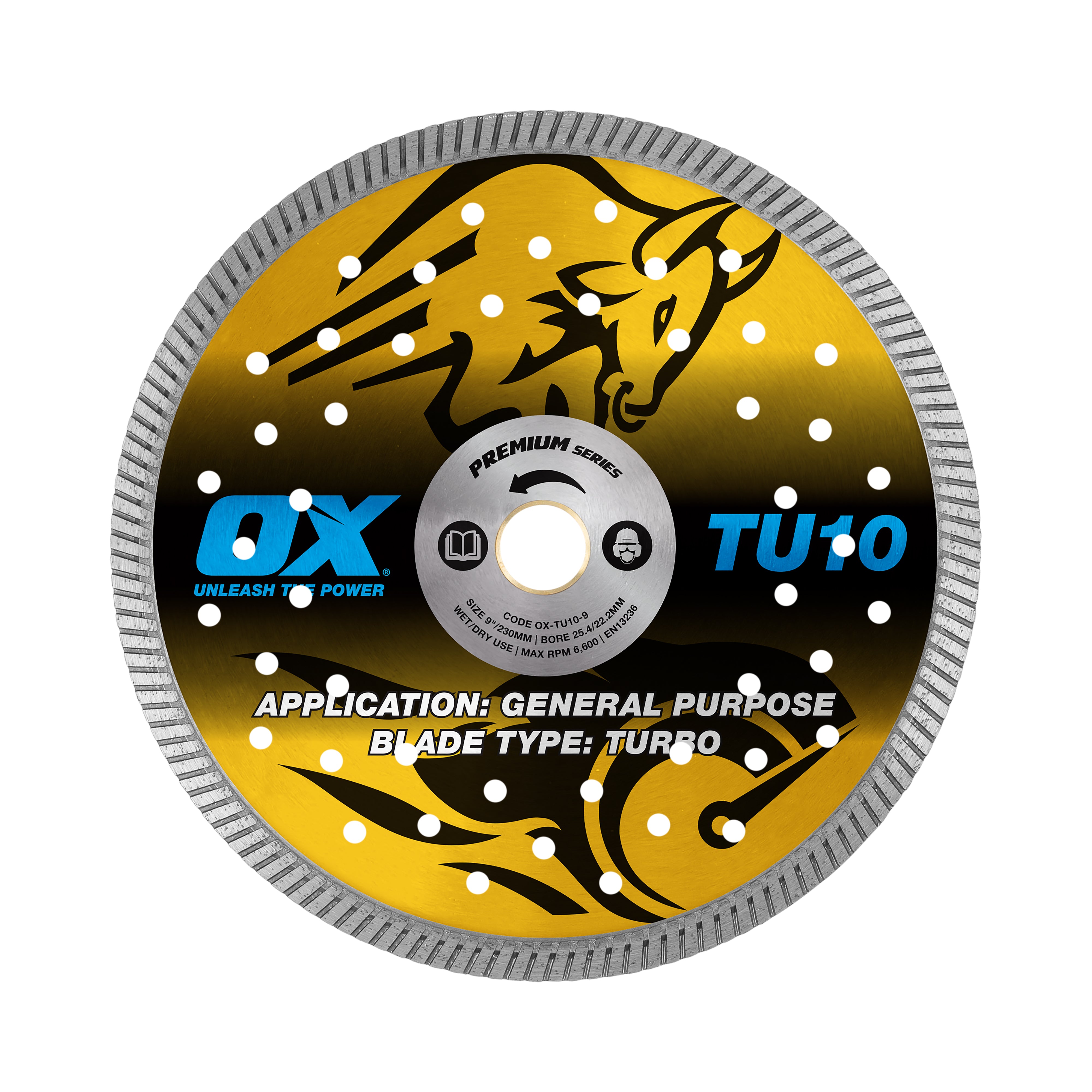 Trade Turbo Universal/Hard Diamond Blade | Diameter: 9" / 230mm | Bore: 7/8" - 5/8" / 22mm - 15mm
