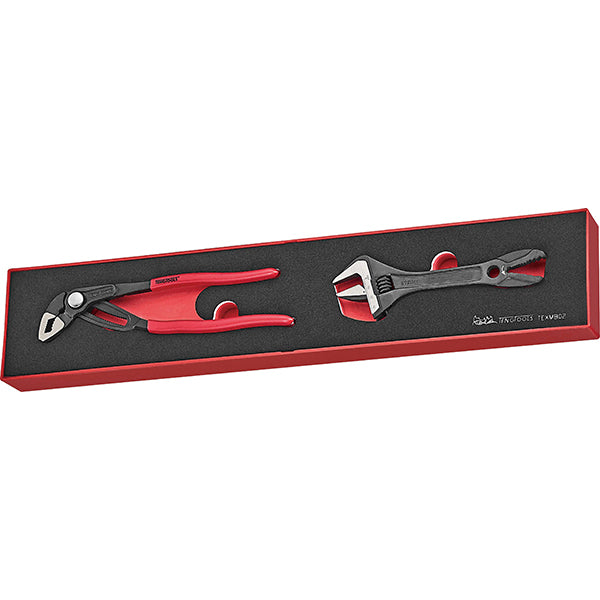 Teng 2Pc Plier/Adjustable Wrench Set - Tex-Tray