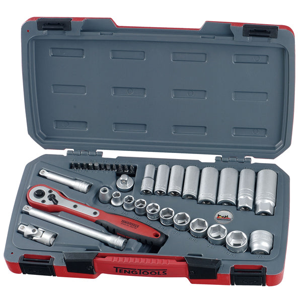 Teng 35Pc 3/8In Dr. Imperial Reg/Deep Socket Set