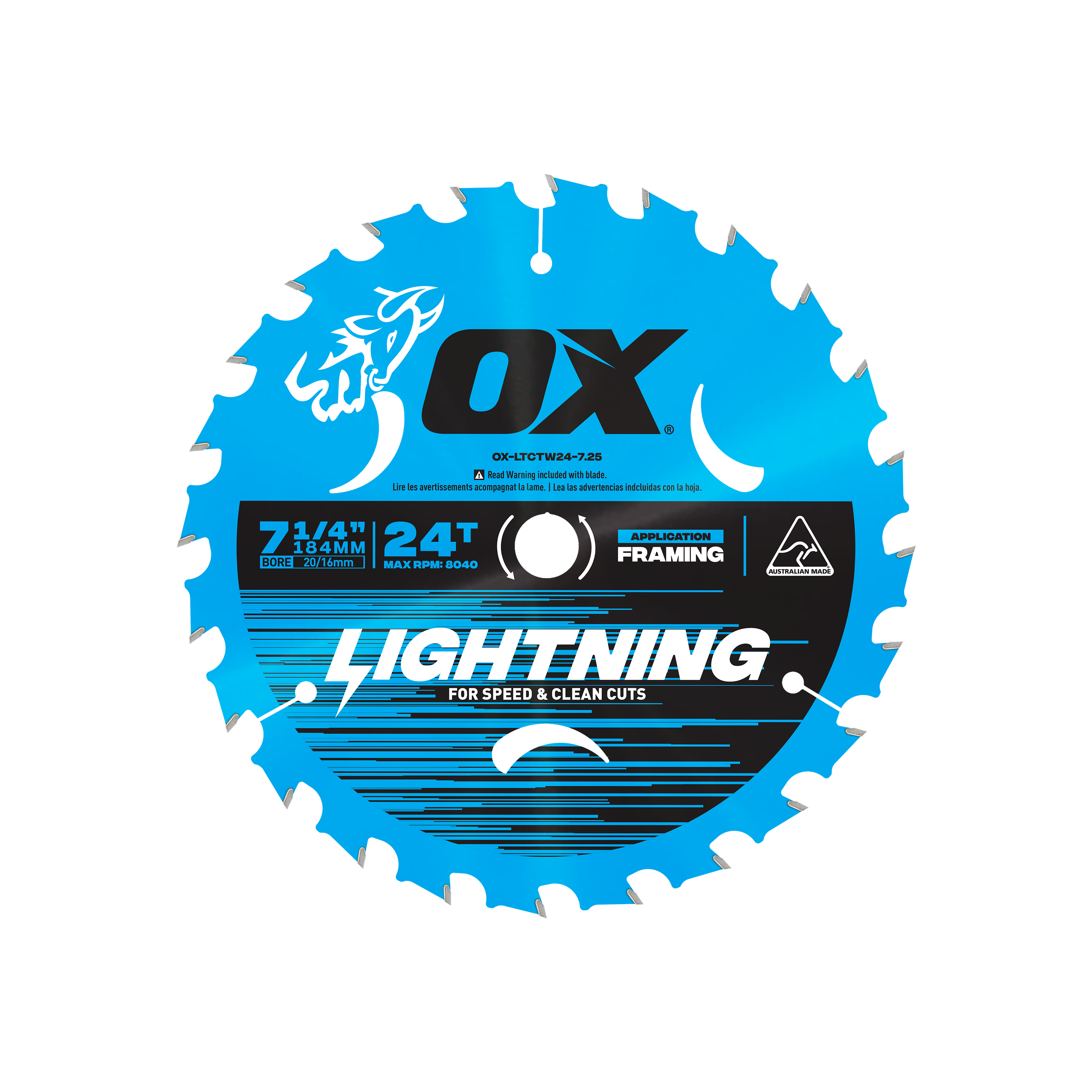 OX Pro Lightning 184mm Circular Saw Blade | 24T