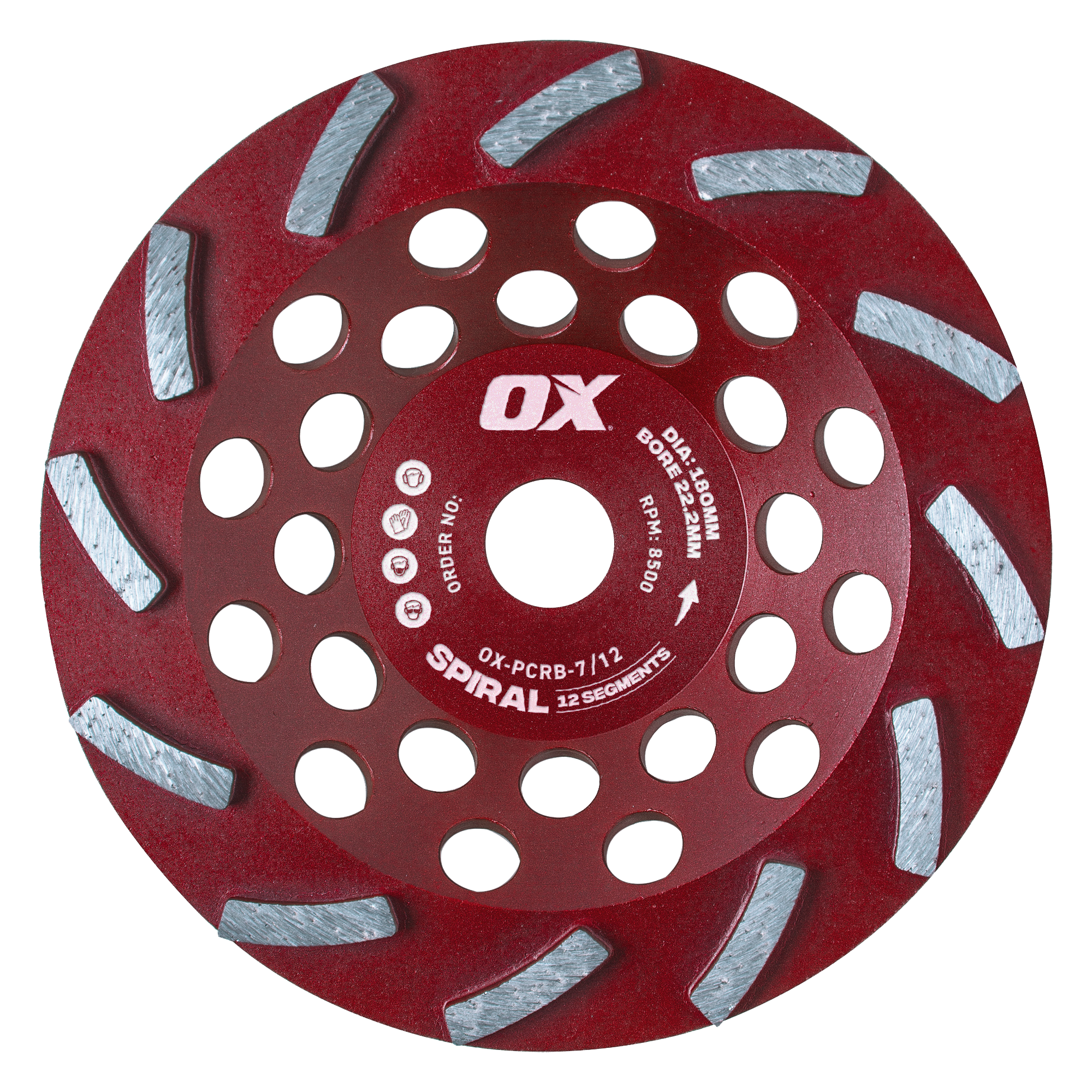 OX Pro 7" Spiral Segment Cup Wheel - 12 Segments | 22.2mm Bore