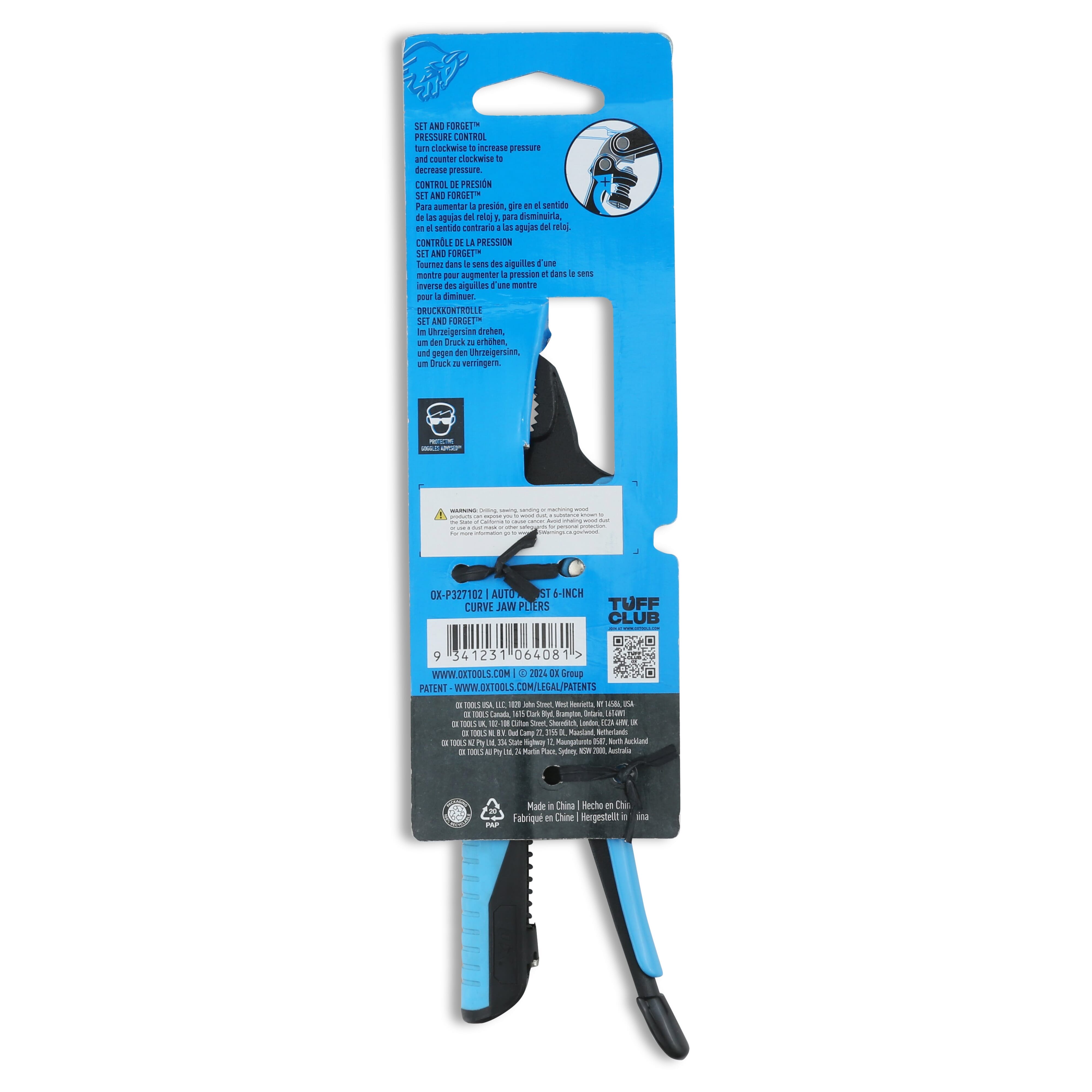 Auto Adjust 6-Inch Curve Jaw Pliers - Gripped