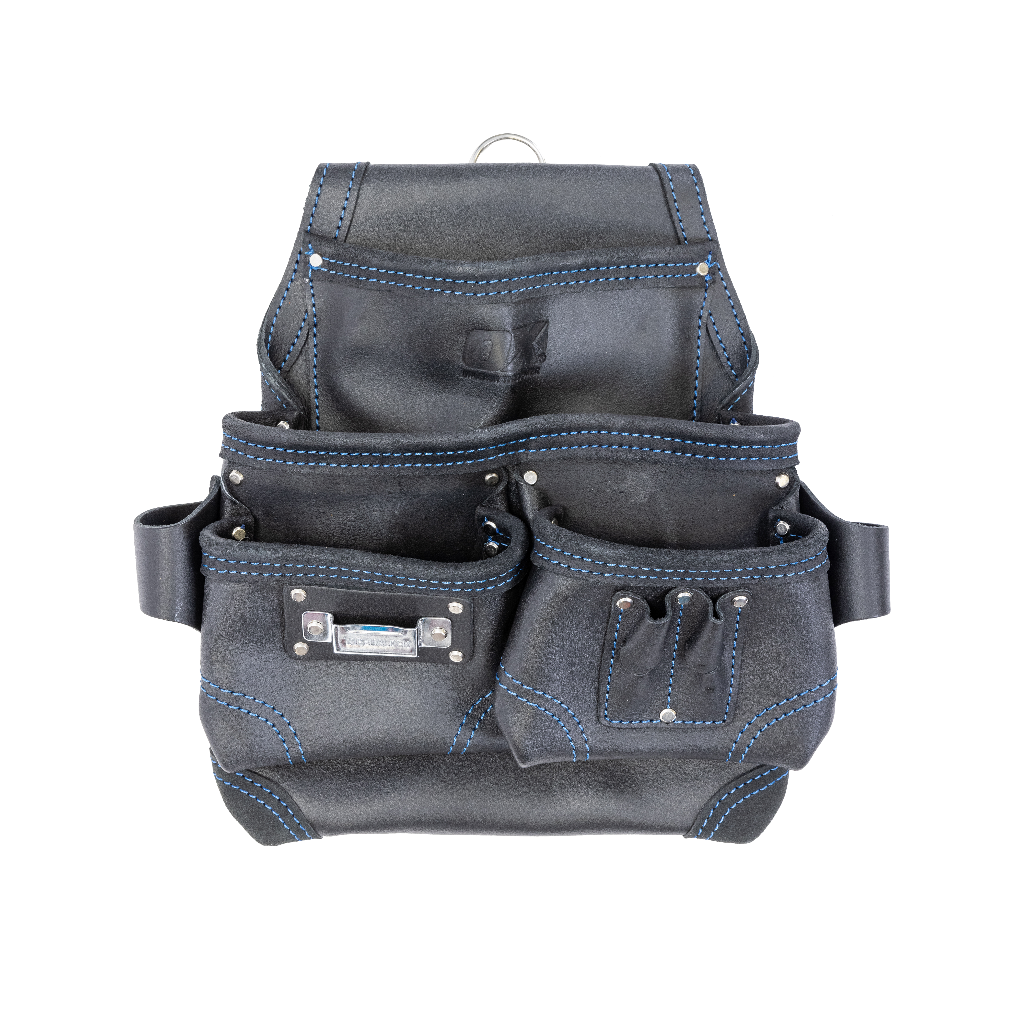 OX Trade Black Leather 6 Pocket Tool Pouch