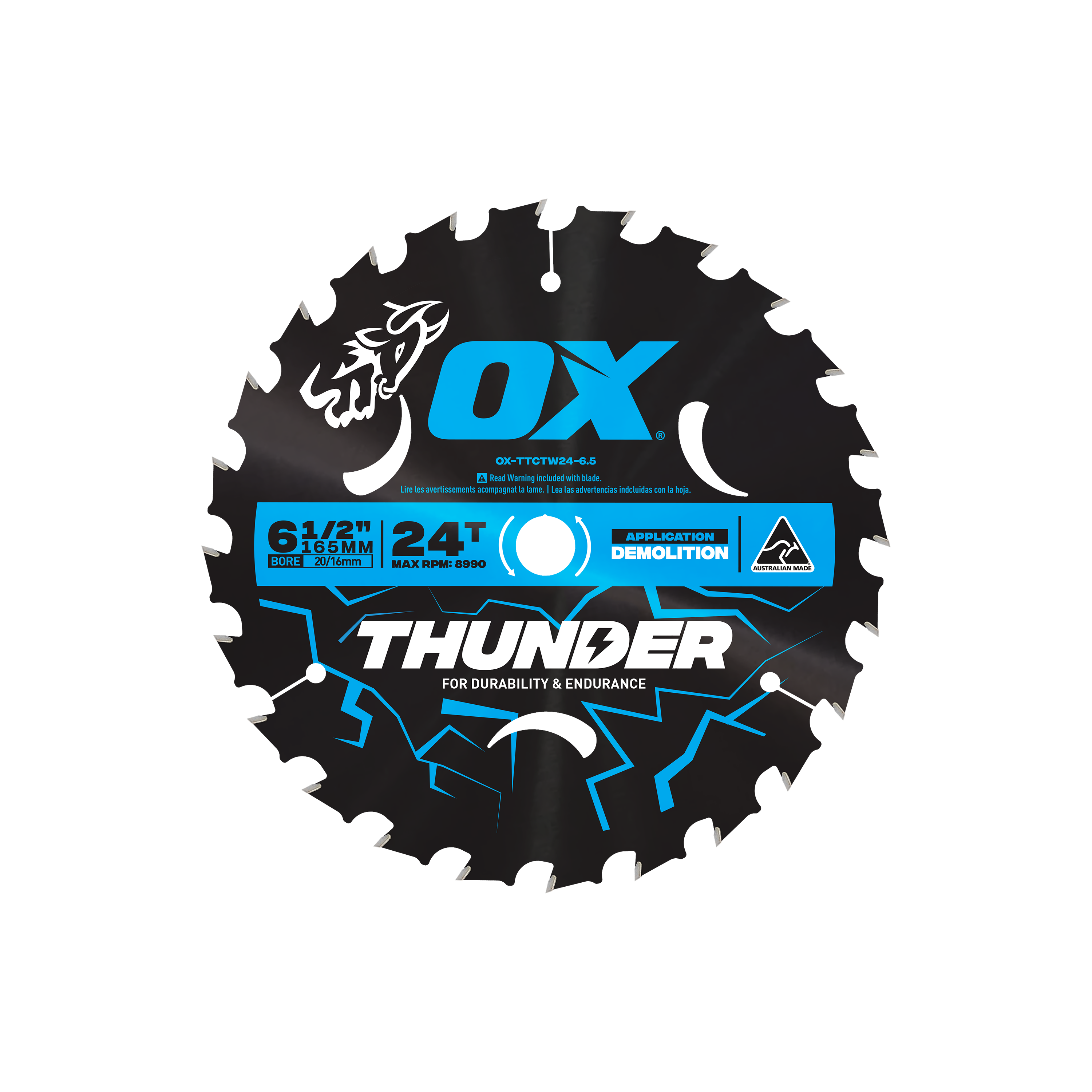 OX Pro Thunder 165mm Circular Saw Blade | 24T