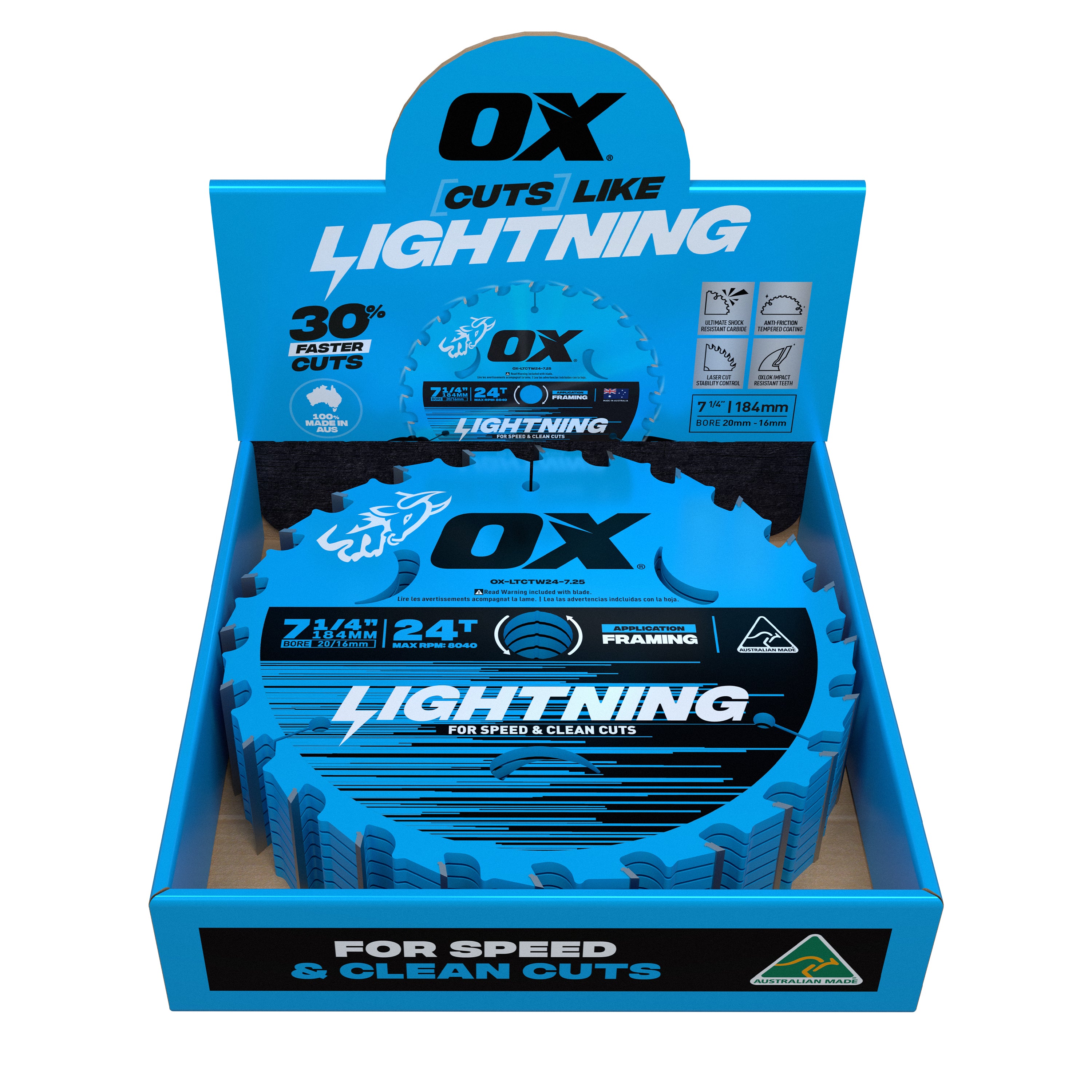 OX Pro Lightning 184mm Circular Saw Blade | 24T