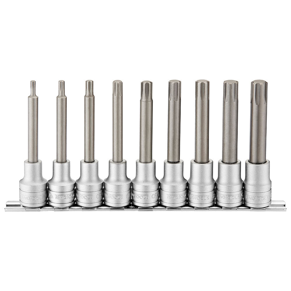 Teng 9Pc 1/2In Dr. Long Tx Bit Socket Set - Tx20-Tx60
