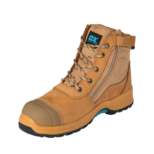 OX Nubuck Zipper Safety Boot Size 6