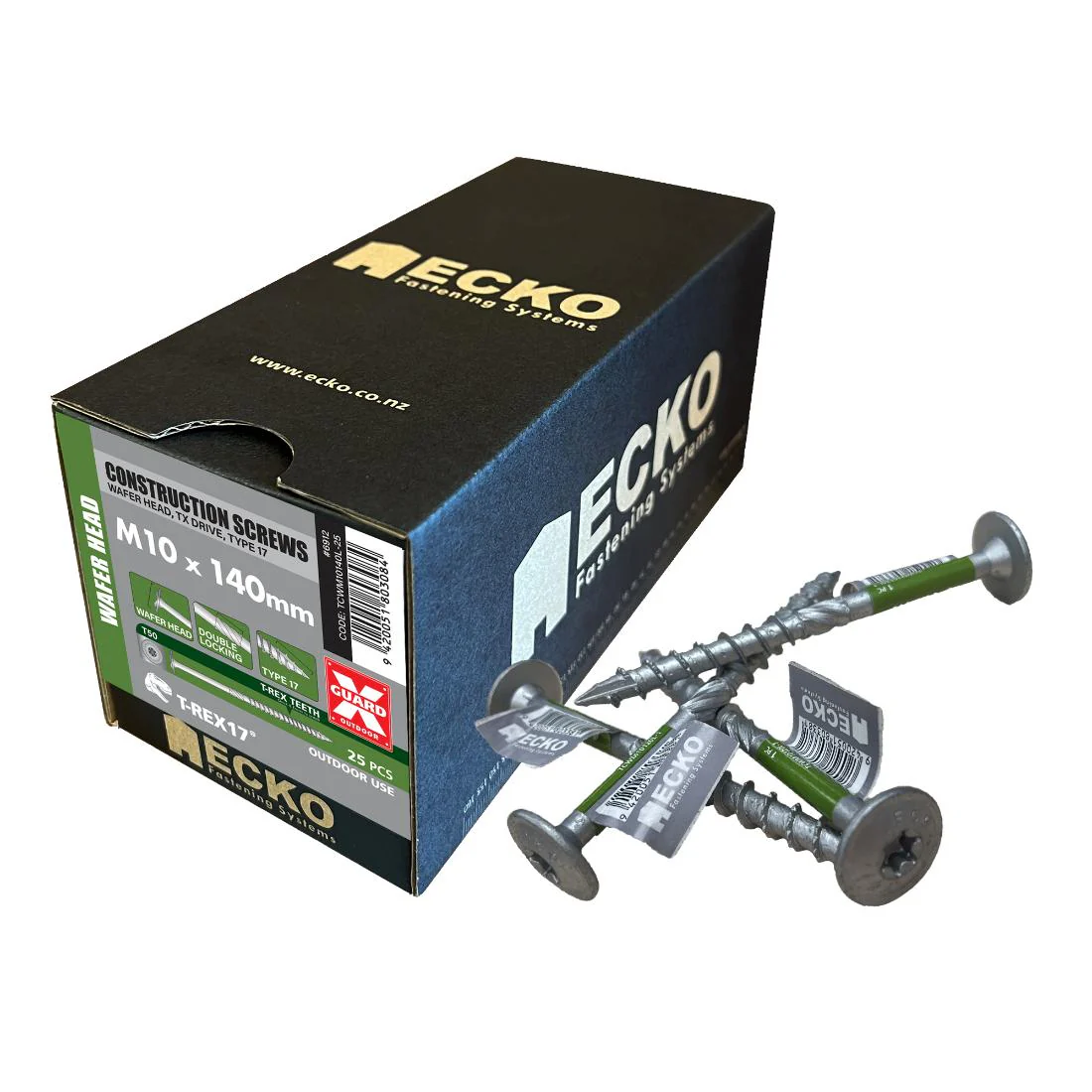 Ecko T-Rex17 Construction Screws M10 X 100Mm (300 Pack)