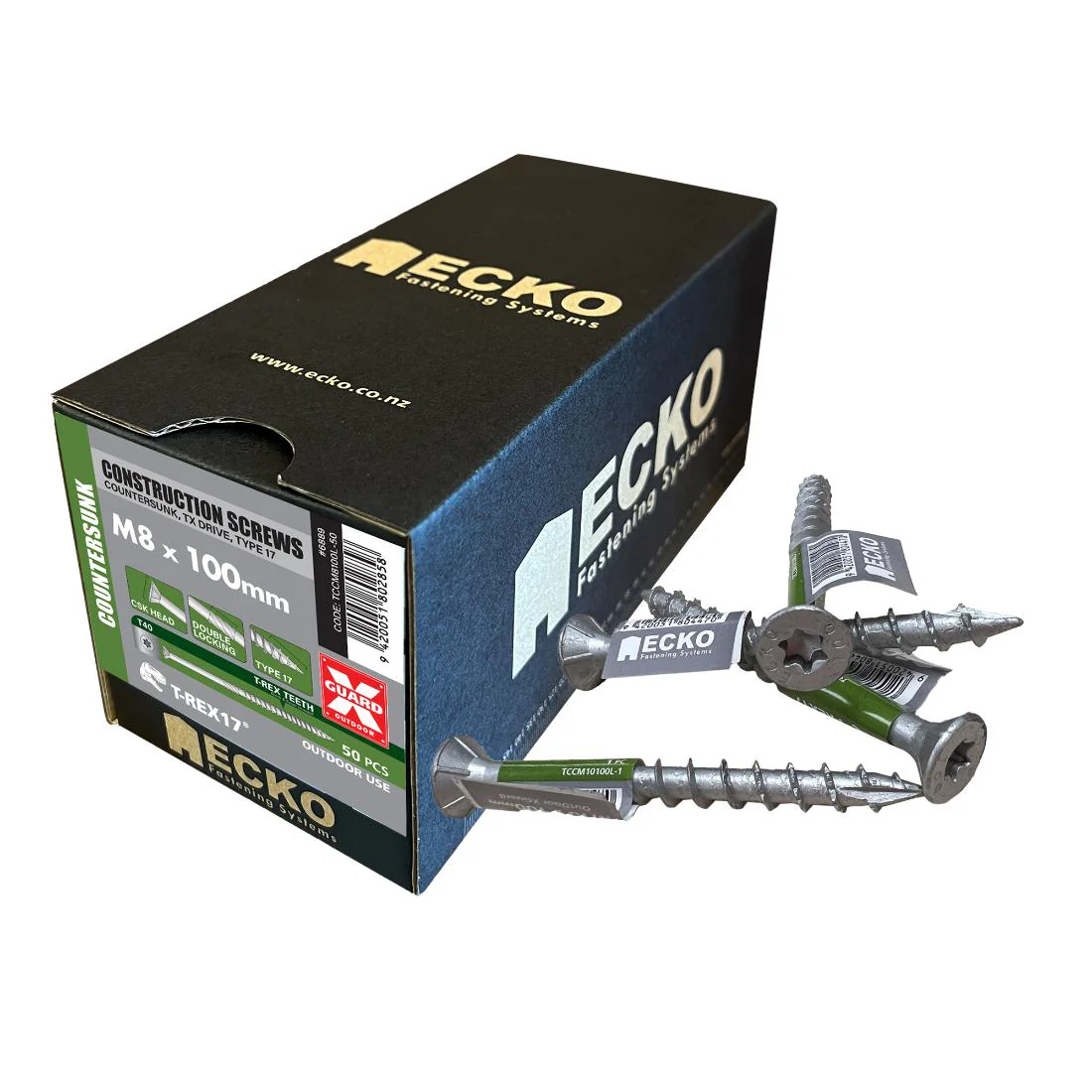 Ecko T-Rex17 Construction Screws M8 X 120Mm (600 Pack)