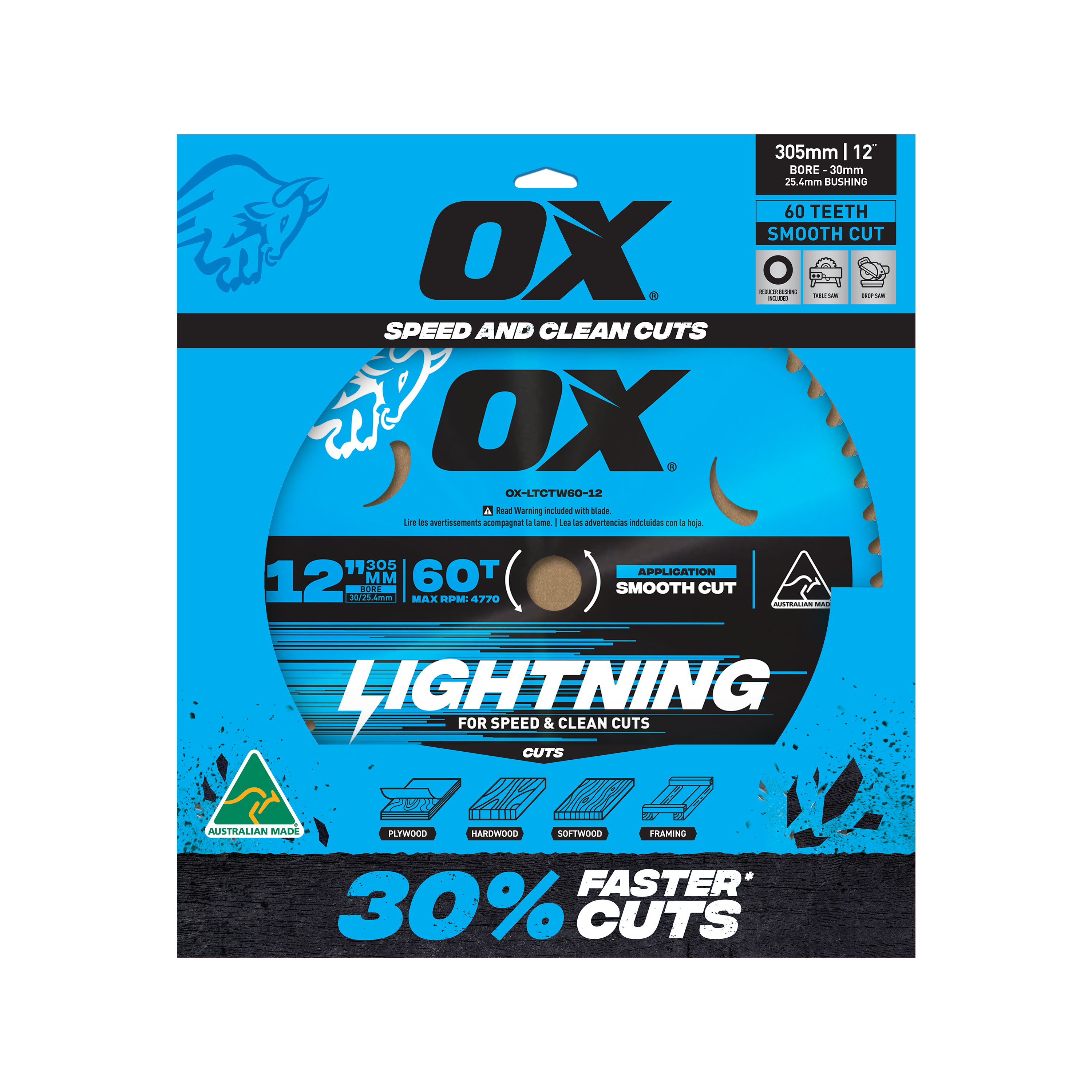 OX Pro Lightning 305mm Circular Saw Blade | 60T