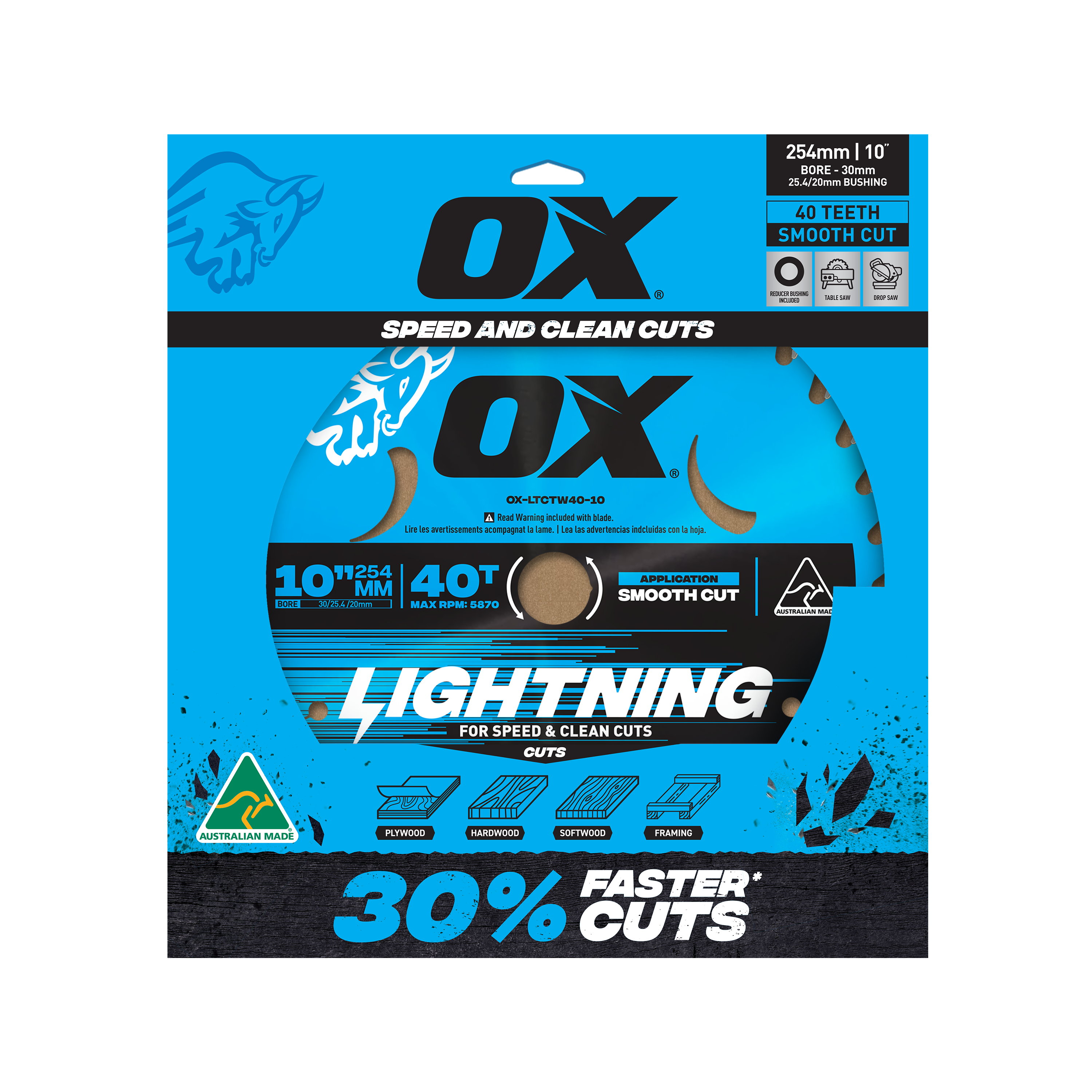 OX Pro Lightning 254mm Circular Saw Blade | 40T