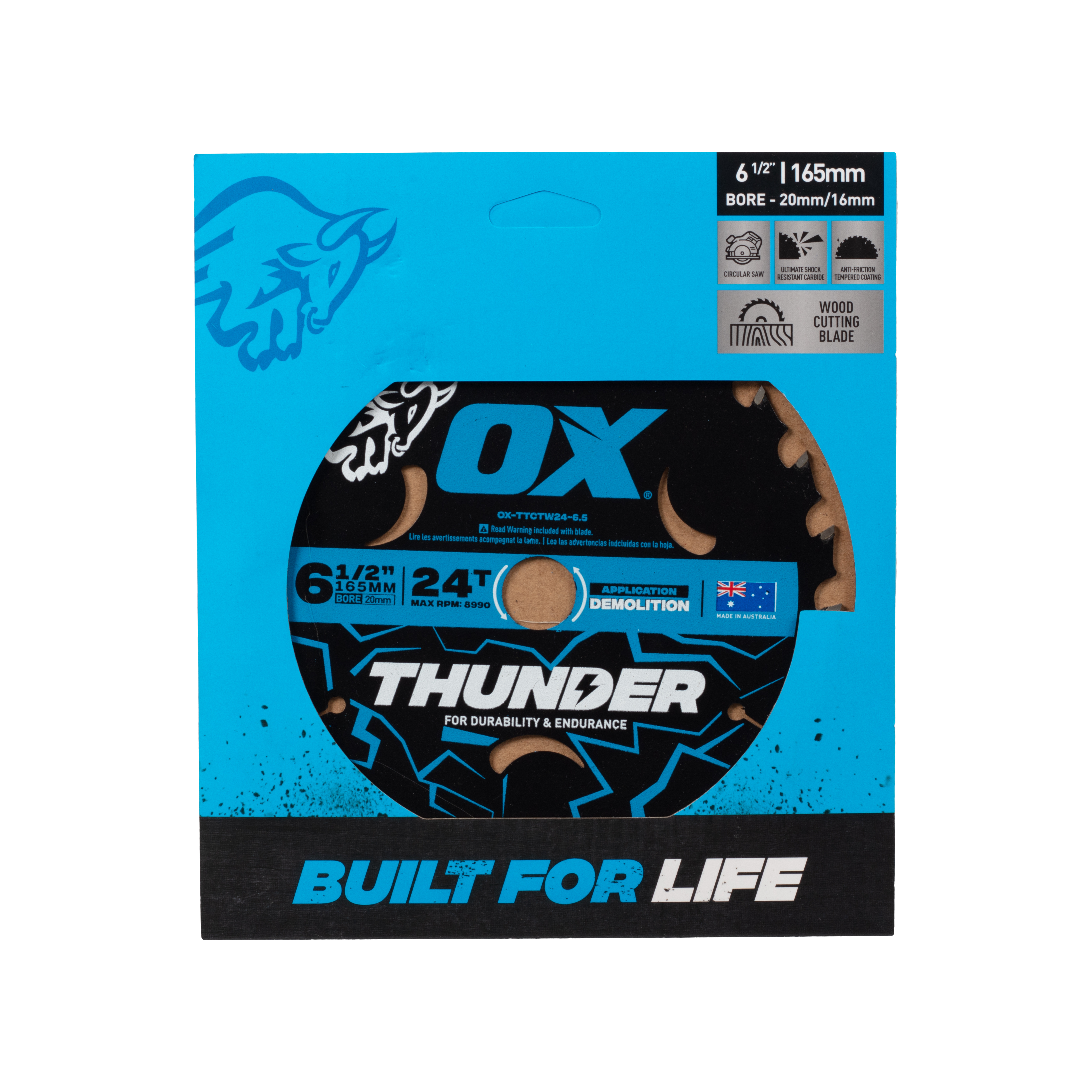 OX Pro Thunder 165mm Circular Saw Blade | 24T