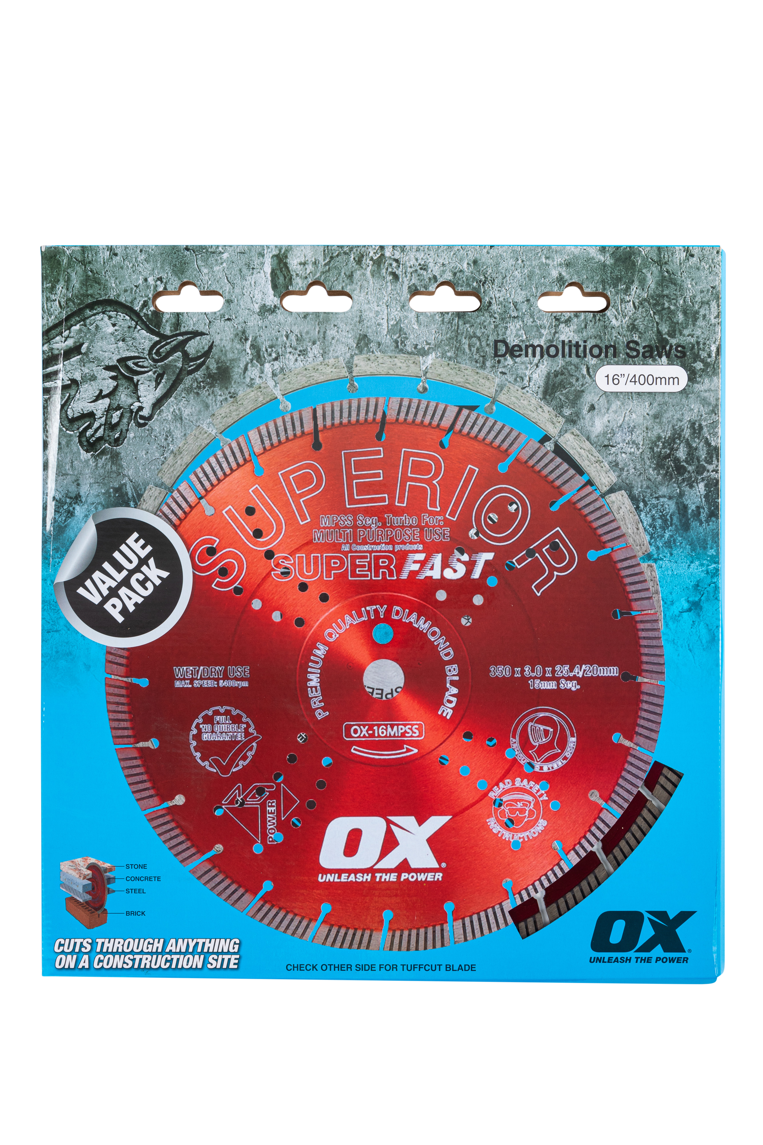 OX Pro Superior Superfast Turbo Segmented Blade 400mm - Multi-Purpose