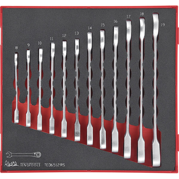 Teng 12Pc Ratchet Combination Spanner Set 8-19Mm - Ted-Tray