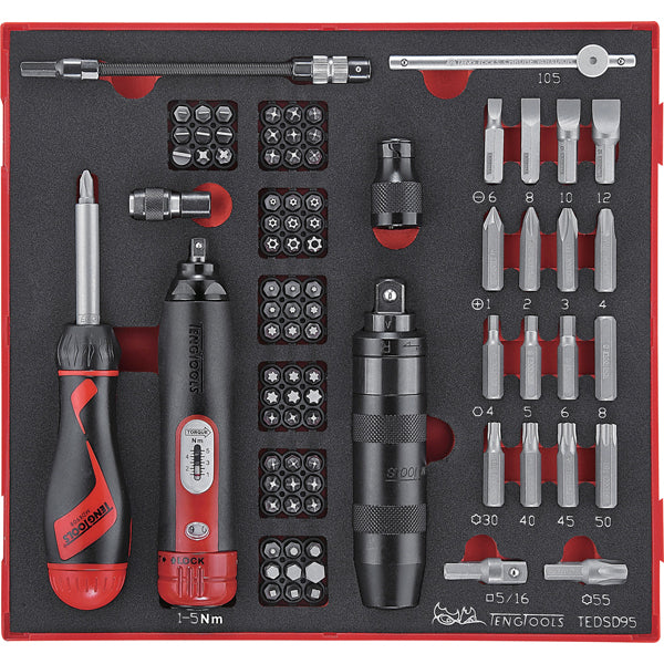 Teng 95Pc Torq S/Driver 1-5Nm & Acc. Set - Ted-Tray