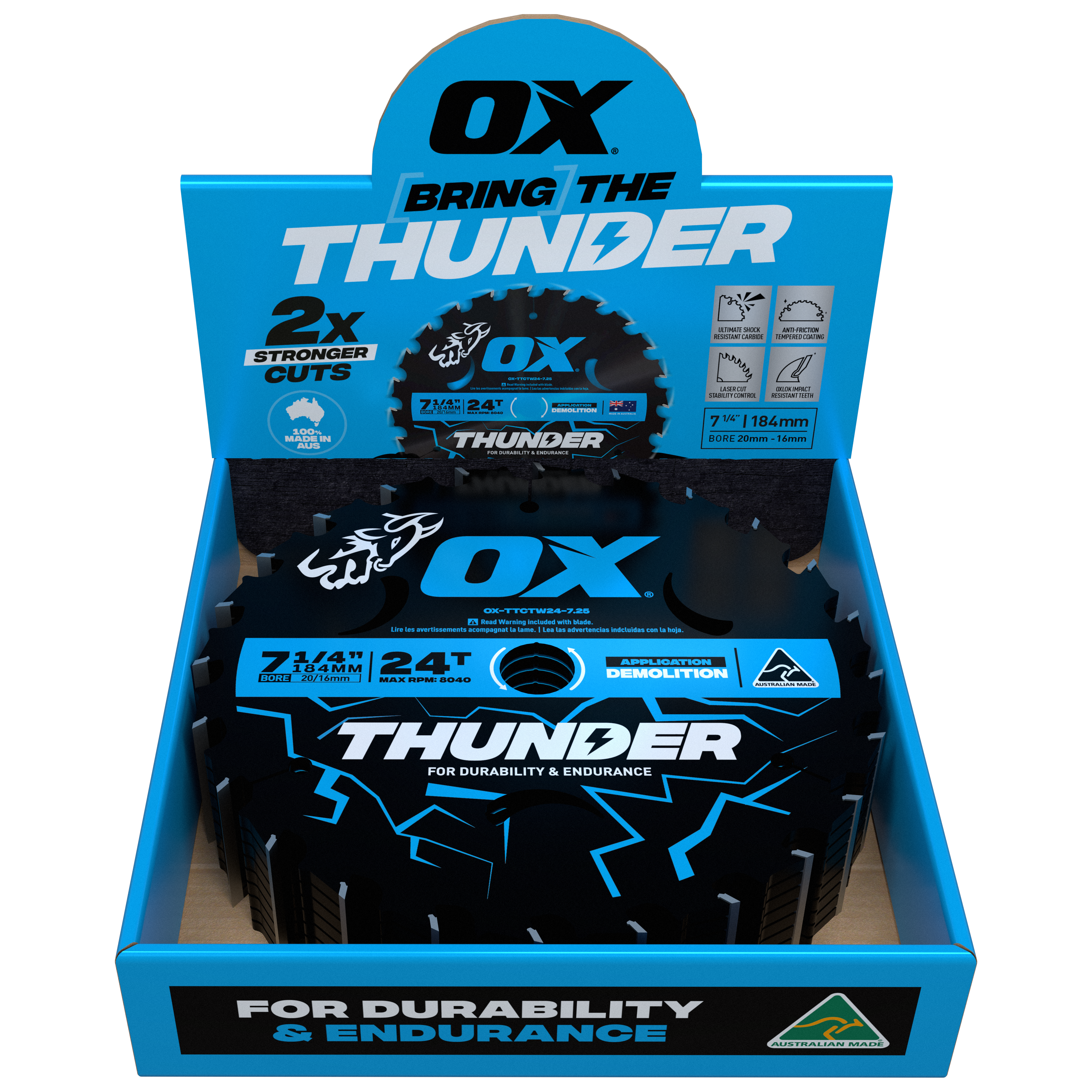 OX Pro Thunder 184mm Circular Saw Blade | 24T - Bulk